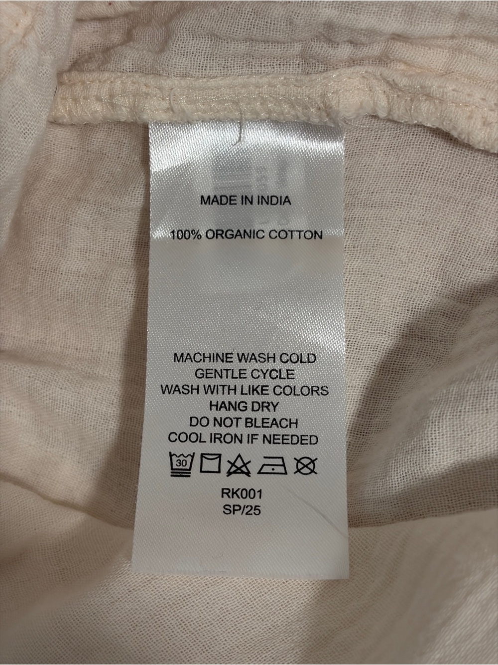 Quince Cream Elastic Waist Gauze Pants - Picture 4 of 4